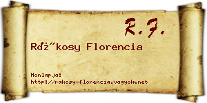 Rákosy Florencia névjegykártya
